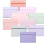 Enveloppes C6 - Lot de 50 Enveloppes A6 Colorées, 114 x 162 mm, 10 Couleurs Pastel Douces et Rêveuses, Idéales pour Mariages, Anniversaires, Remerciements et Faire-Part