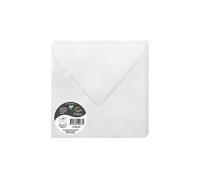 Clairefontaine 50033C - Paquet de 20 Enveloppes Gommées - Format Carré (16,5x16,5cm) - 120g/m² - Coloris Blanc Irisé - Invitation Evènements et Correspondance - Gamme Pollen - Papier Premium Lisse