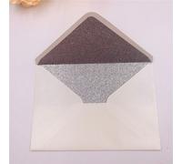 Enveloppes Carrées/Rectangulaires Avec Perles,4 Pièces,Pour Cartes D'invitation Ou De Mariage,Couleur Ivoire/Blanc/Rose Clair/Or Bordeaux Gris Bleu - Type Ivory Silver Glitter-19.5x13.5cm