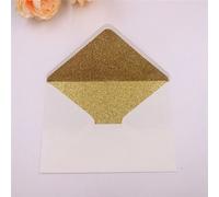 Enveloppes Carrées/Rectangulaires Avec Perles,4 Pièces,Pour Cartes D'invitation Ou De Mariage,Couleur Ivoire/Blanc/Rose Clair/Or Bordeaux Gris Bleu - Type Ivory Gold Glitter-19.5x13.5cm