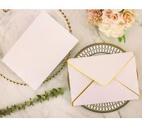 Enveloppes Carrées/Rectangulaires Avec Perles,4 Pièces,Pour Cartes D'invitation Ou De Mariage,Couleur Ivoire/Blanc/Rose Clair/Or Bordeaux Gris Bleu - Type 250g White Gold-19.5x13.5cm