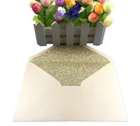 Enveloppes Carrées/Rectangulaires Avec Perles,4 Pièces,Pour Cartes D'invitation Ou De Mariage,Couleur Ivoire/Blanc/Rose Clair/Or Bordeaux Gris Bleu - Type Light Pink Rose Gold-19.5x13.5cm