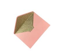 Enveloppes Carrées/Rectangulaires Avec Perles,4 Pièces,Pour Cartes D'invitation Ou De Mariage,Couleur Ivoire/Blanc/Rose Clair/Or Bordeaux Gris Bleu - Type Pink Rose Gold Glitt-19.5x13.5cm