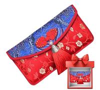Enveloppes chinoises de soie rouges, traditionnelles chinoises New Year Red Packets, grande taille traditionnelle Packets | Chineses Reds Envelopes With Tassels | For Adults Elders Home Family