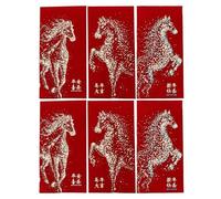 Enveloppes Chinoises Pour Argent - Dorinage Or Pour Étui À Billets - Étui De L Année Du Cheval 2026 | Pour Fête Du Printemps Vacances Mariage Affaires Célébration Adultes Maison Bureau