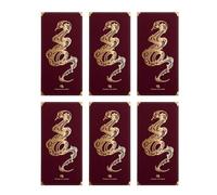 Enveloppes chinoises pour l'argent, année 2025 du serpent rouge, Nouvel An chinois, 6 personnages de bénédiction, poche pour pièces de monnaie, festival du printemps