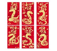 Enveloppes chinoises rouges - Enveloppes rouges Année du serpent Enveloppes chinoises pour de l'argent - Poche rouge chanceuse Fournitures de vacances du festival de printemps pour anniversaire et