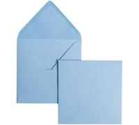 Clairefontaine 55728C - Paquet de 20 Enveloppes Gommées - Format Carré (14x14cm) - 120g/m² - Coloris Bleu Lavande - Invitation Evènements et Correspondance - Gamme Pollen - Papier Premium Lisse