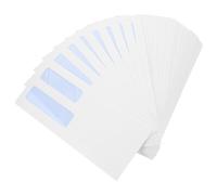 Enveloppes Commerciales Blanches à Double Fenêtre 100 Pièces | Papier Trame de Sécurité, Fermeture Rabattable, pour Relevés, Chèques et Correspondance D'affaires