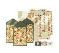Enveloppes de correspondance avec élégantes enveloppes de correspondance décorées de feuille d'aluminium et de roses, papier de bricolage, emballage cadeau amoureux, accessoire de journal, papier à