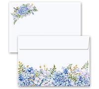 Enveloppes de motif Fleurs & Pétales, HORTENSIAS BLEUS 25 enveloppes DIN C6 (162x114 mm) | Paper-Media