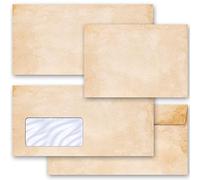 Enveloppes de motif VINTAGE Antique & Histoire 50 enveloppes (sans fenêtre) DIN LANG (220x110 mm) | Paper-Media
