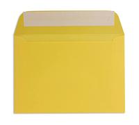 Enveloppes DIN C6 Jaune miel - 11,4 x 16,2 cm - 120 g/m² - Fermeture autocollante standard pour baptême et invitations 75 Stück Honiggelb - DIN C6