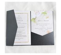 Enveloppes d'invitation, Enveloppes de poche d'invitation 5x7 pouces, paquet multicolore 50 ensembles avec 2 styles(Light Yellow,Just pocket)