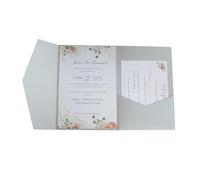 Enveloppes d'invitation, Enveloppes de poche d'invitation 5x7 pouces, paquet multicolore 50 ensembles avec 2 styles(Light Grey,Pocket and envelop)