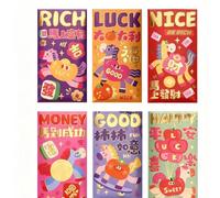 Enveloppes du Nouvel An, pochettes d'argent rouges, coffret cadeau festif traditionnel, pack décoratif de vacances, accessoire de célébration pour adultes, famille, voisins, maison, c