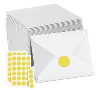 Enveloppes en Papier Blanche Petite Enveloppe Lot de 50 13,5 * 18,5cm 120 g/m² Sans Fenêtre pour Lettres Carte de Vœux Carton d’invitation Carte d’anniversaire Mariage Cartes de Remerciement (Blanc)