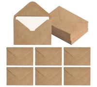 Enveloppes En Papier Kraft, 100 PièCes Mini Enveloppes Et 100 Cartes Vierges Petites Enveloppes Pliantes, Vintage Enveloppes Deco Enveloppes Pour Lettres Carte De VœUx Carton D’Invitation