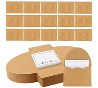 Enveloppes en Papier Kraft Enveloppes de Carte Cadeau avec Fermoir Coeur 50Pièce Mini Rétro Enveloppe Petite enveloppe pour Cartes Cadeaux DIY Graffiti Lettres Carte de Vœux Carton d’invitation