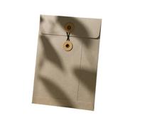 Enveloppes en papier kraft vintage avec attache à bouton pour ranger des documents, des cartes (gris)