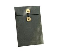 Enveloppes en papier kraft vintage avec attache à bouton pour ranger des documents, des cartes (noir)