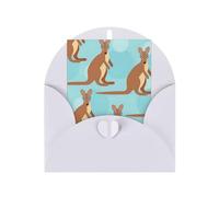 Enveloppes en papier perlé avec boucle humoristique pour kangourou Zoo - Cartes de vœux verticales - 15,2 x 10,2 cm