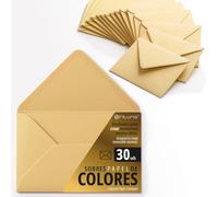 Enveloppes en papier, petites enveloppes colorées, idéales pour les cadeaux, lettres, cartes, taille 75 x 120 mm, conçues pour surprendre et créer des moments spéciaux - Ofituria (Kraft, 30 pcs)