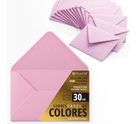 Enveloppes en papier, petites enveloppes colorées, idéales pour les cadeaux, lettres, cartes, taille 75 x 120 mm, conçues pour surprendre et créer des moments spéciaux - Ofituria (rose, 30 pcs)