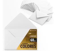Enveloppes en papier, petites enveloppes colorées, idéales pour les cadeaux, lettres, cartes, taille 75 x 120 mm, conçues pour surprendre et créer des moments spéciaux - Ofituria (blanc, 60 pcs)
