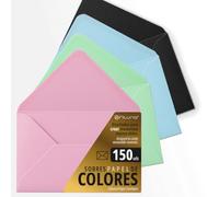 Enveloppes en papier, petites enveloppes colorées, idéales pour les cadeaux, lettres, cartes, taille 75x120mm, conçues pour surprendre et créer des moments spéciaux - Ofituria (assortiment, 150 pcs)