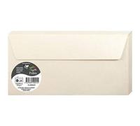 Clairefontaine 50045C - Paquet de 20 Enveloppes Auto-Adhésives - Format DL (11x22cm) - 120g/m² - Coloris Ivoire Irisé - Invitation Evènements et Correspondance - Gamme Pollen - Papier Premium Lisse