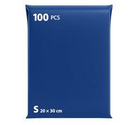 Enveloppes Plastiques d’Expédition avec Pochette Intégrée - Lot de 100 Sachets Vinted, Tailles 20x30 S - Emballage Colis Résistant en Polyéthylène, Fermeture Auto-Adhésive - Bleu (Bleu 100 S)