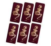 Enveloppes pour argent chanceux - Enveloppes pour espèces chinoises, enveloppes pour argent chanceux en papier 2025 | couleur rouge serpent, 6 enveloppes du Festival du Printemps avec bénédictions
