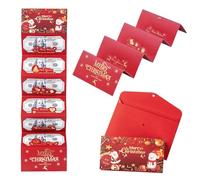 Enveloppes pour argent de Noël - Papier avec ruban rouge - 72 x 9 cm - Porte-monnaie de Noël - Carte et enveloppe - Cartes de vœux pour cadeaux et fête festive
