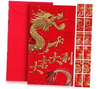 Enveloppes rouges, 36 paquets d'argent de l'année lunaire avec motif dragon du zodiaque doré for la célébration fête printemps, d'anniversaire, mariage