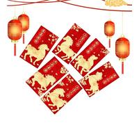 Enveloppes rouges chinoises - 2026 - Année du cheval gravée sur feuille dorée, Nouvel An 2026 - Enveloppes rouges - Pour mariages, anniversaires, fêtes de printemps, mariage fiançailles
