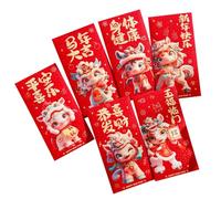 Enveloppes rouges chinoises | Cadeau festif pour l'année du cheval et les fêtes | Enveloppes rouges en lot de 6 pièces, pour fêtes et événements tels que le Nouvel An chinois, mariage, anniversaire et