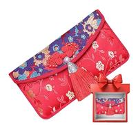 Enveloppes rouges chinoises en feuille bronzante | Enveloppes rouges pour argent avec pompons pour adultes, personnes âgées, maison, réunion de famille, anniversaire, festival