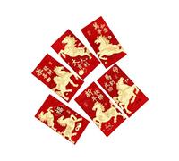Enveloppes Rouges Chinoises - Enveloppe Rouge Du Nouvel An 2026 - Année Du Cheval Enveloppes Rouges Signification De Bon Augure pour Nouvelle Année, Mariages Et Anniversaires 9 X 17 Cm