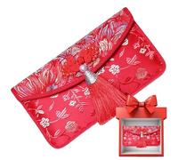 Enveloppes Rouges Chinoises | Pochettes Décoratives En Feuille Dorée | Enveloppes Cadeaux À Franges Pour Argent | Pour Cérémonies Familiales Fêtes du Printemps Événements d'Entreprise et Cadeaux de