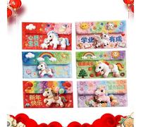 Enveloppes Rouges de l'Année du Cheval 6 Decorations Pour La Fête Du