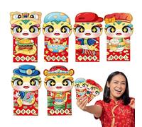 Enveloppes rouges de l'année du serpent,Enveloppes rouges chinoises 2025,6 paquets d'argent chanceux Hong Bao - Enveloppes de poche avec de l'argent chanceux pour le Nouvel An lunaire Snake 2025