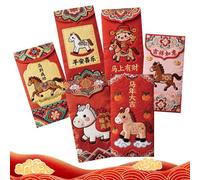 Enveloppes Rouges du Nouvel An 2026 | 2026 Traditionnel de Bon Augure,Enveloppes Rouges De L'Année Du Cheval,Cadeaux pour toutes les Occasions Festives