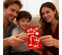 Enveloppes Rouges Du Nouvel An 2026 Cheval - Lot de 6 Enveloppes Porte Bonheur Festives - Année Du Cheval Paquets D'Argent,Pour Famille Amis Proches Grands Parents Parents