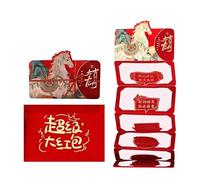 Enveloppes Rouges Du Nouvel An 2026 | Décorations Lunaires Cartoon Pliables | Pochettes Rouges Chinoises Pour Étrennes,Pour Famille Amis Filles Garçons Ados