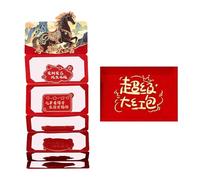 Enveloppes rouges du Nouvel An chinois 2026 - Décoration pliable de dessins animés lunaires | Enveloppes rouges du Nouvel An | pour enfants, hommes, femmes, jeunes, adolescents, fils, filles, famille