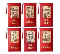 Enveloppes Rouges Du Nouvel An De L'Année Du Cheval 2026 - Lot de 6 Enveloppes Dorées à l'Or pour Événements Festifs - de Voeux pour le Nouvel An Chinois | Pour Mariages