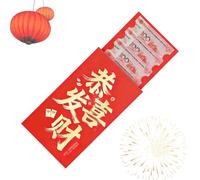 Enveloppes rouges en argent - Décoration traditionnelle avec lettres géantes dorées - Enveloppes chinoises pour le Nouvel An, pour mariages, fêtes, réunions de , cadeaux pour et adultes