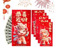 Enveloppes Rouges pour l'Argent,Cadeau de Célébration pour l'Année du Cheval,2026 Paquets Rouges 6 Pièces | pour le Mariage Chinois la Fête d'Anniversaire la Célébration la Réunion Familiale