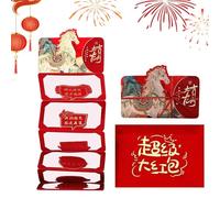 Enveloppes rouges pour le Nouvel An chinois 2026 - Décorations lunaires traditionnelles pliantes pour le Nouvel An chinois | Pour petite amie, enfants, hommes, femmes, enfants, garçons, filles